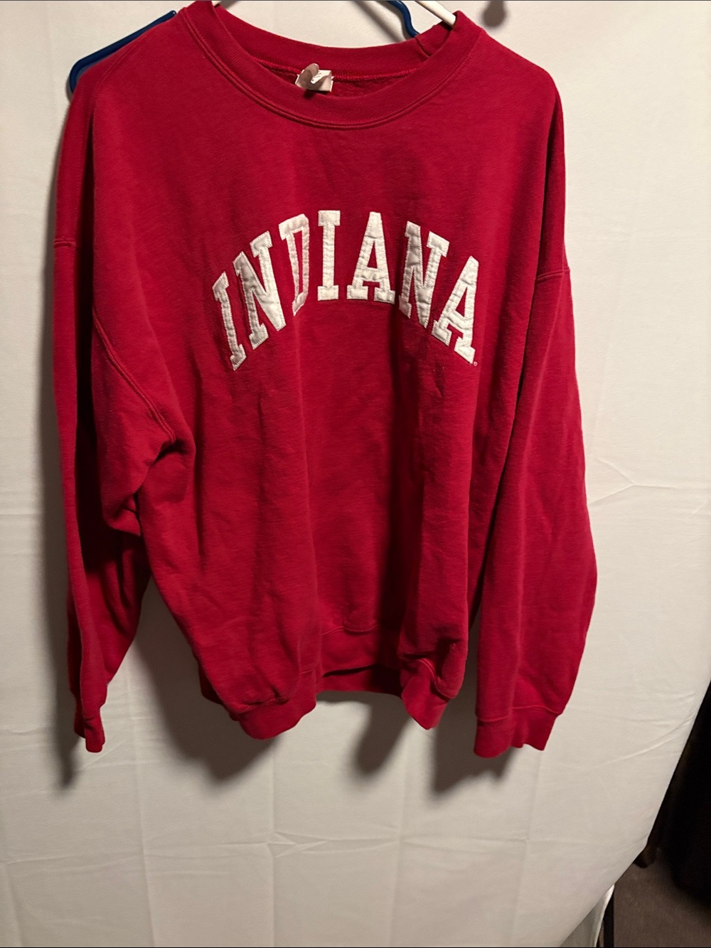 Gildan Red Crewneck Sweatshirt with White Indiana Applique